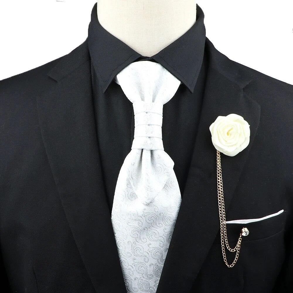 Мужской, Галстук с пейсли, Набор брошей для галстука, Красный, Черный, Регулируемый галстук, Роскошный, Смокинг, Свадьба жениха,