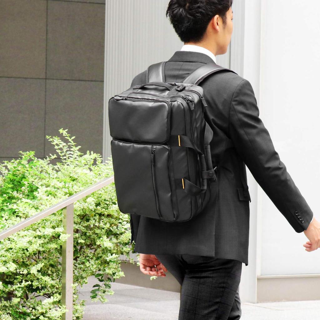 ELECOM Деловая сумка 3WAY Два воздушных отделения Совместима с дюймовым ПК Водоотталкивающая Включает держатель для переноски Черный (Рюкзак/Сумка/Плечо) 15,6