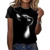3D Cute Cats Printed Tshirts For Women Summer Fashion Street Round Neck Short Sleeve Girls Beautiful Cool T Shirt Female Clothes