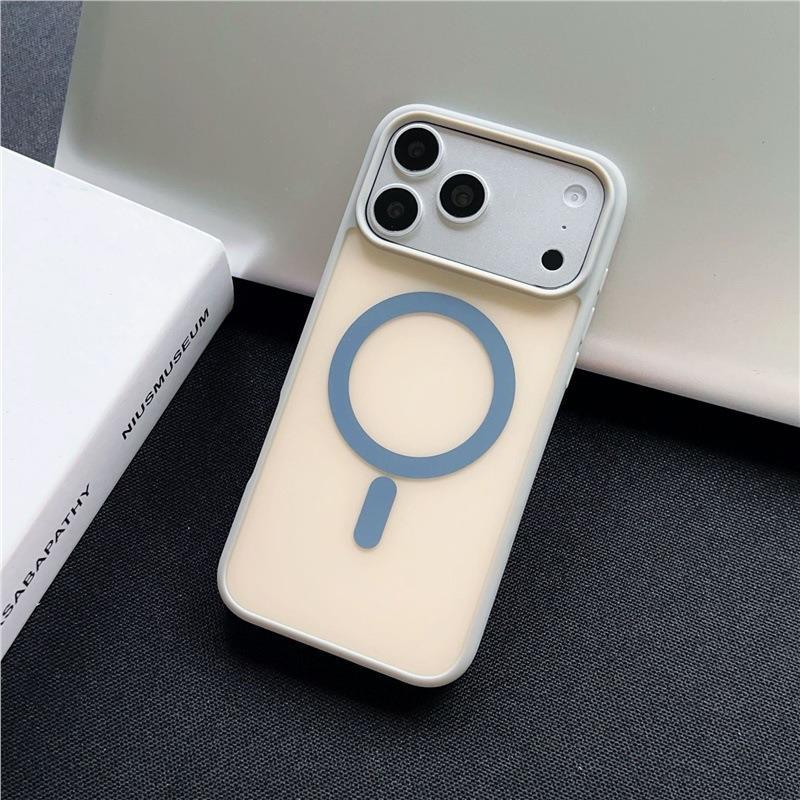 Новый матовый магнитостойкий чехол-бампер для iPhone 17 Pro Max - Дизайн Color Block, Текстура 'ощущение кожи', Совместим с Apple 16.
