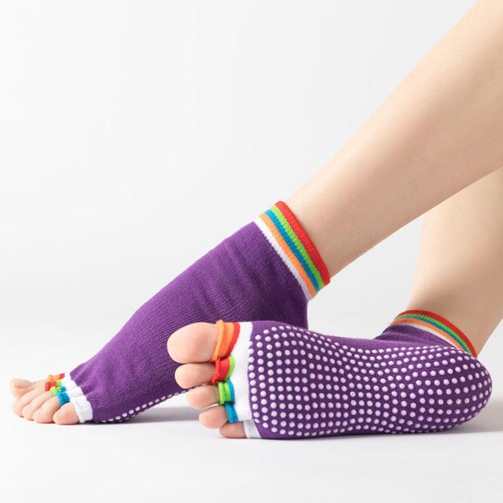 Short Women Yoga Socks Ankle Split Toe Tube Socks Comfortable Grips Pilates Socks Ladies