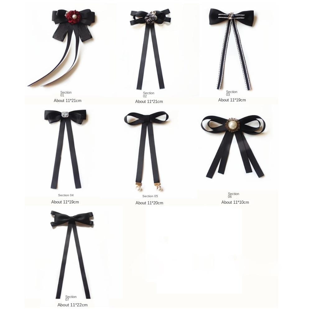 College Style Ribbon Bow Tie Black Bowknot New Collar Flower  For Women Girls