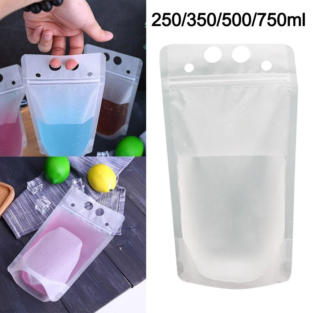 50Pcs Disposable Seal Pouches Frosted Smoothie Bags New Juice Drinking Bags