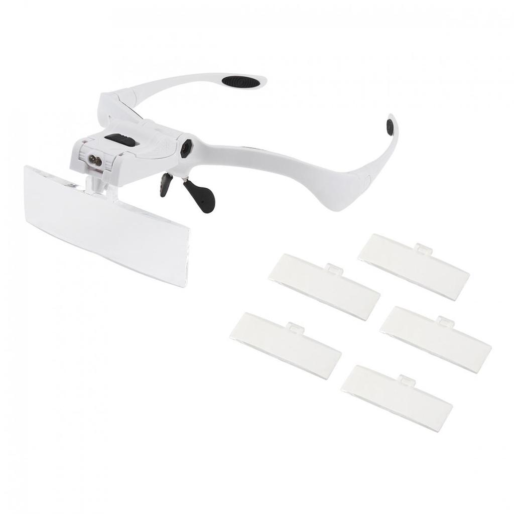 3,5-кратная портативная 5-кратная регулировка коэффициента усиления, регулируемая сменная линза, повязка на голову, лупа для очков