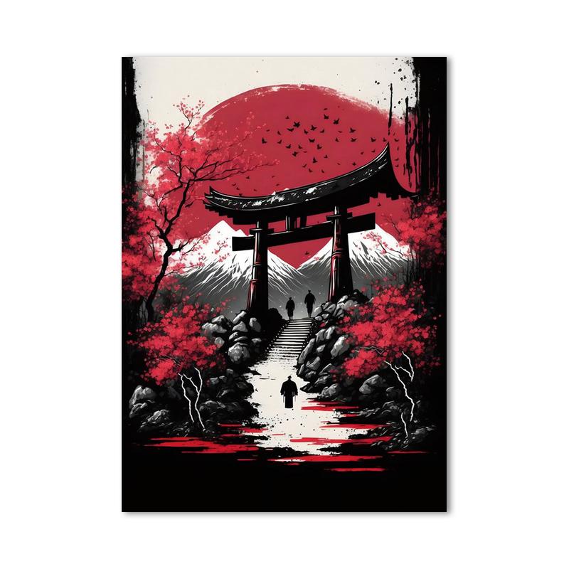 Японский замок, самурайский храм, холст, живопись, просто японский пейзаж, постеры и принты, настенные художественные картины для украшения дома