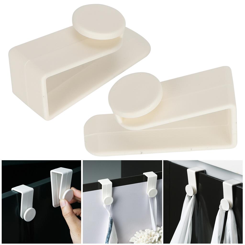 2Pcs Hook Thickened Door Hanger Free Perforated Shelf Bed Barb Object Hanging Tool White