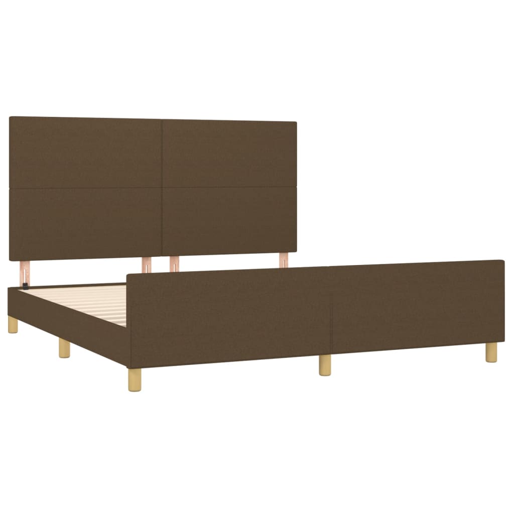 Bed Frame without Mattress Dark Brown 160 x 200 cm Fabric