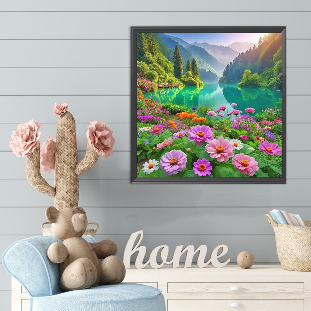 Набор для рисования по номерам на холсте своими руками, масляная живопись, картина с цветами, домашний декор на стену 40x40 см