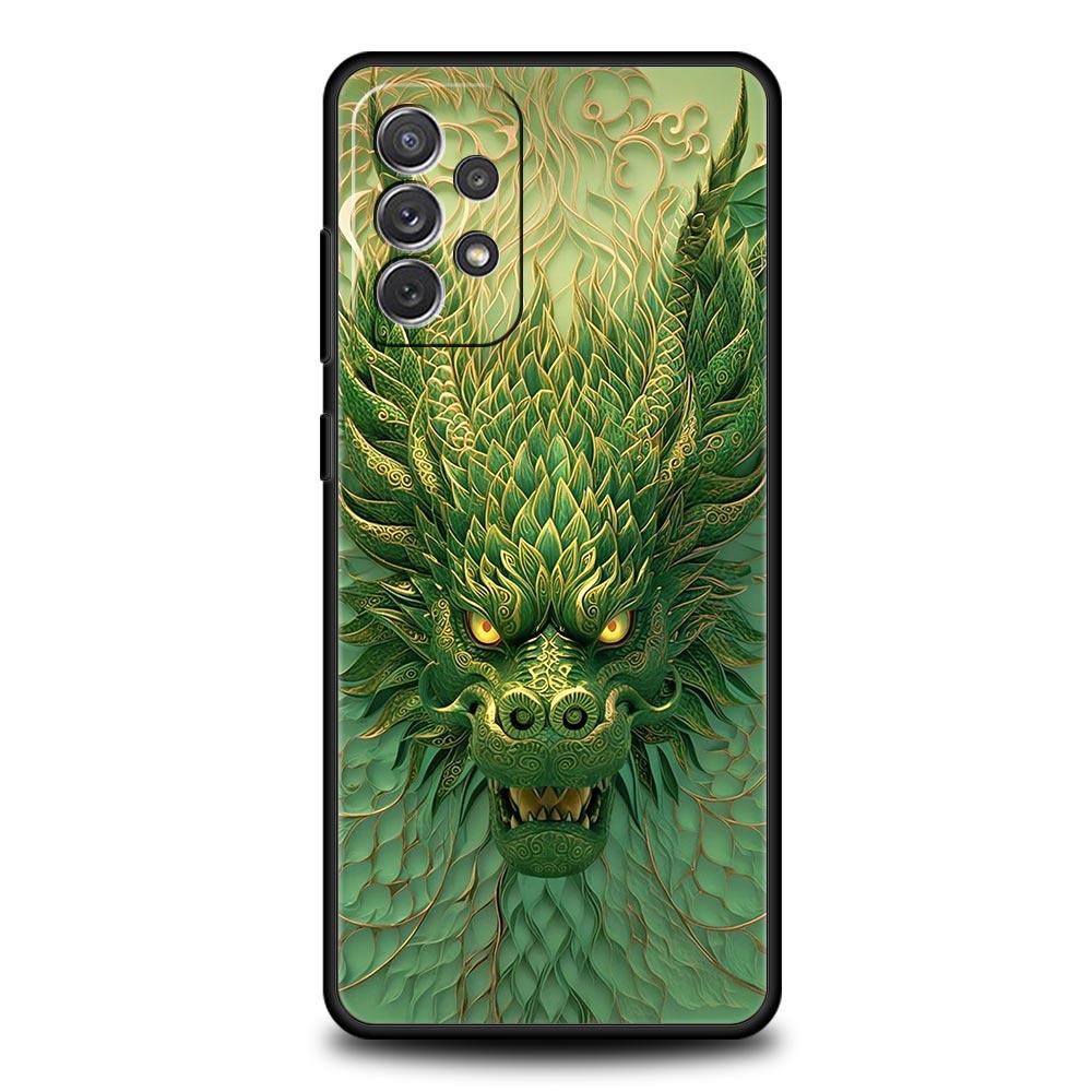 Чехол Chinoiserie Loong Цветочный Дракон для Samsung Galaxy A55 A35 A15 A14 A13 A25 A54 A51 A71 A72 A73 A32 A52 A41 Мягкий ТПУ