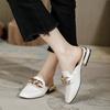 Leather Bag Head Half Slippers Women's Outer Wear 2025 New Thick-heeled Sandals Heel-less Lazy Shoes Flat-soled Mueller Shoes