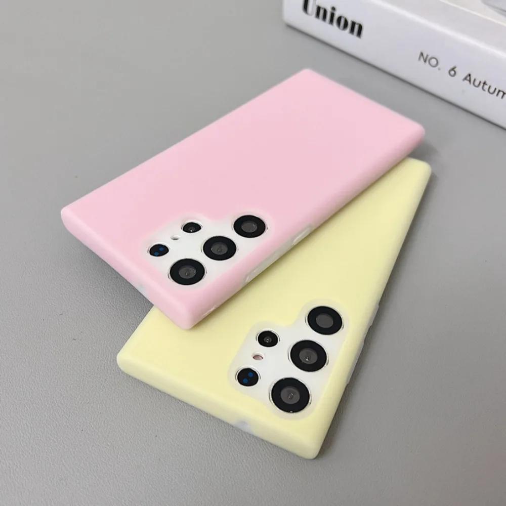 Роскошный Чехол из Силиконового Геля, Желе, Жидкого Силикона для Samsung Galaxy S25 S24 S23 Ultra Plus S24FE S23FE Прозрачный Жесткий Чехол Anti-fall