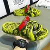 2024 Slippers Men's Skull Fashion Summer Outdoor Wear Stepping On Feces Feeling Indoor Home Home Non-slip Sandals and Slippers