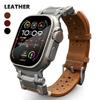 Титановый Цветной Ремешок для Apple Watch Ultra 3 2 49 мм Натуральная Кожаная Ремешок для iWatch Серии 11 10 9 8 se 46мм 45мм 44мм Браслет