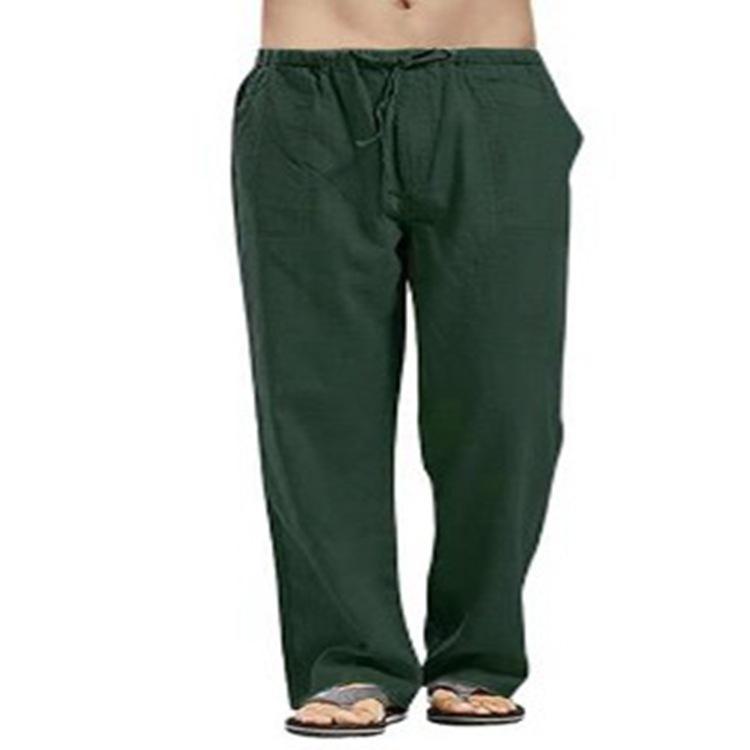 Men's Linen Large Size Cotton Pocket Trousers Casual Loose Pants