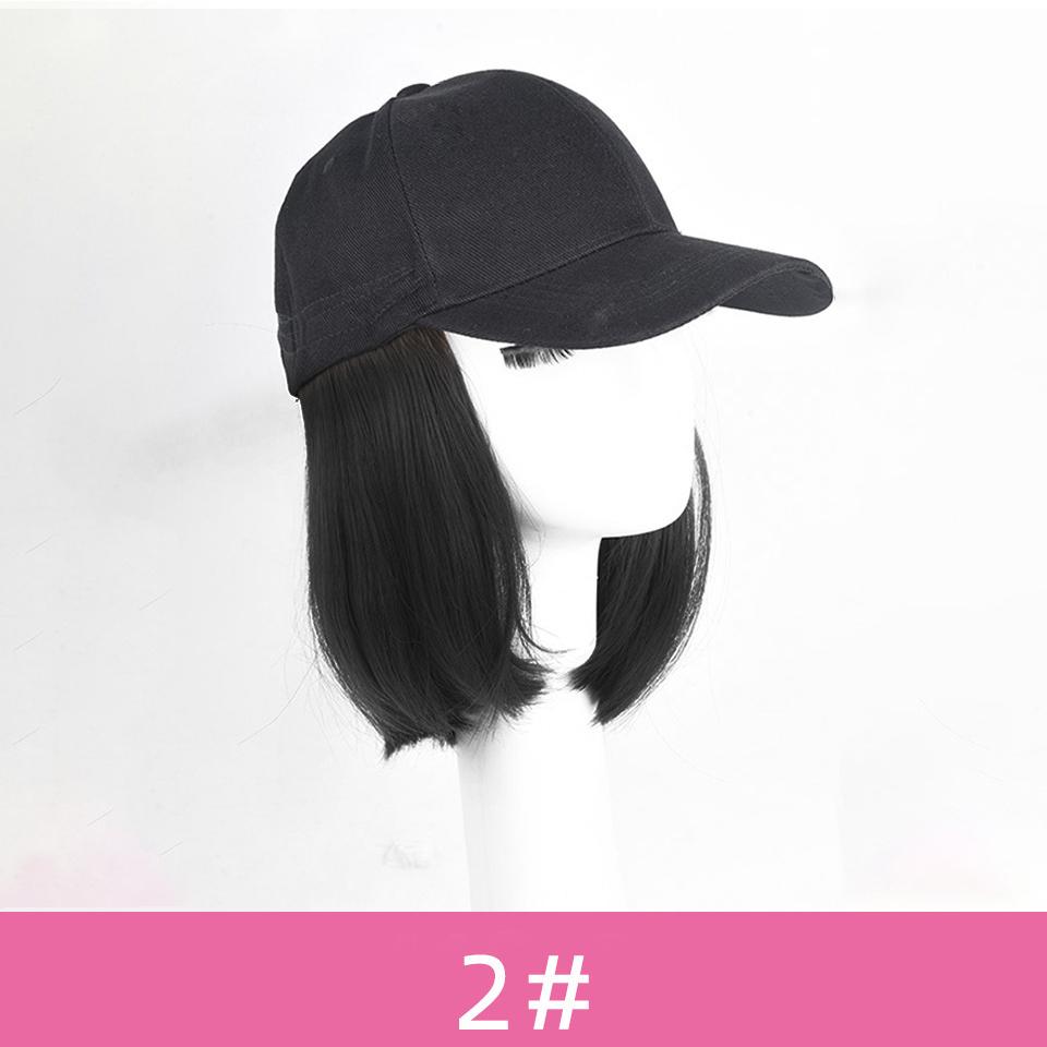 Синтетический парик WTB, интегрированная короткая волна, бейсбольный парик, кепка с волнистой головой, весенне-летний холщовый козырек, короткие прямые волосы