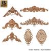 European Style Solid Wood Oval Door Flowers - Decorative Corner Carvings for Furniture