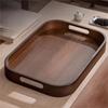 Rectangular Walnut Tea Tray Hollowed-out Handle Breakfast Serving Tray Tea Serving Plate  Desserts