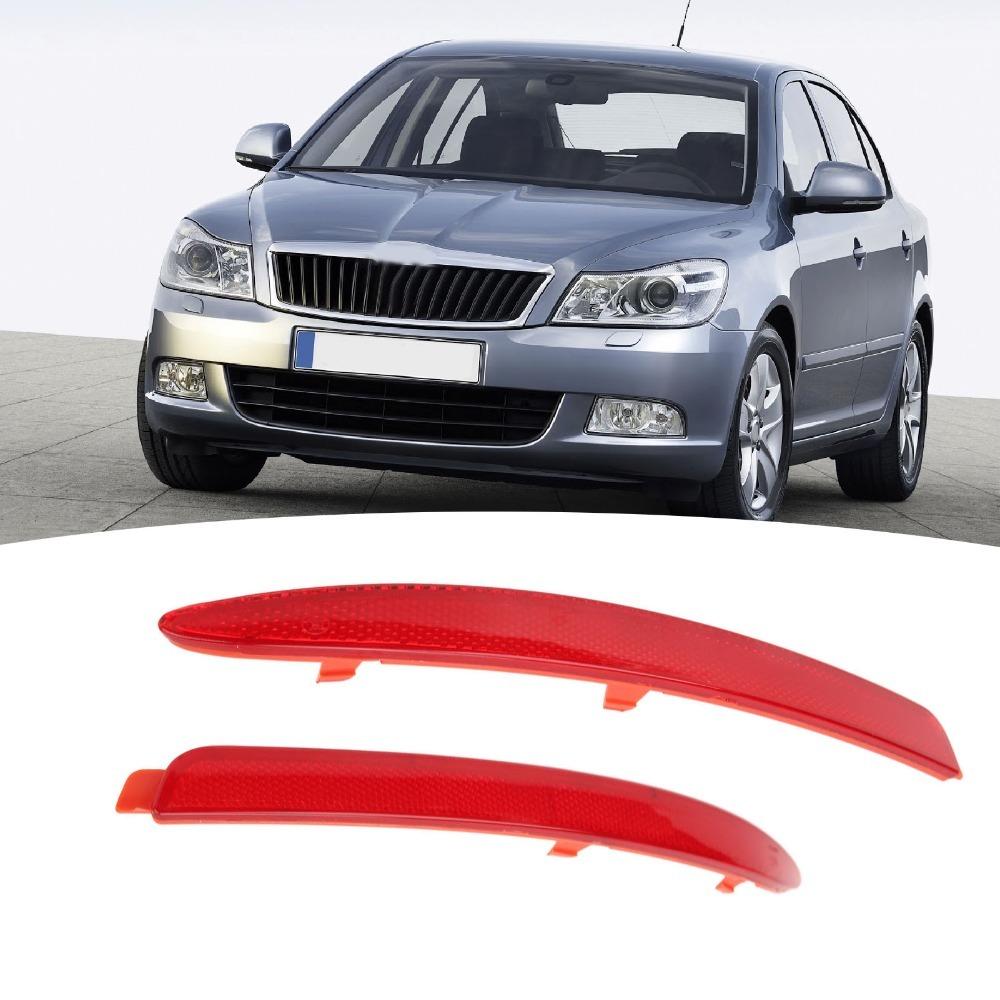 2PCS ABS Bumper Reflector Red Bumper Reflector Set For OCTAVIA 1z Facelift 2009-2012