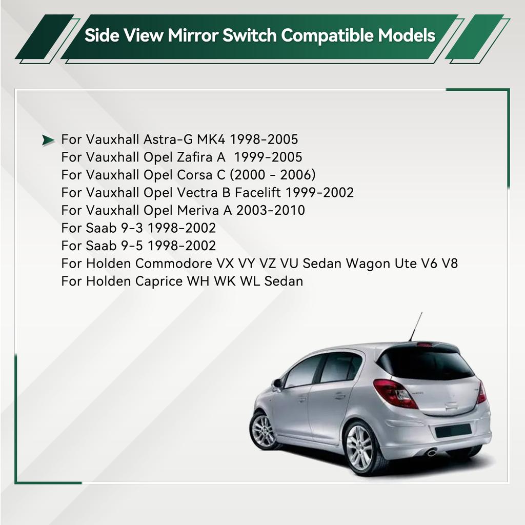 Боковое зеркало, переключатель зеркала заднего вида, ручка управления для Vauxhall Opel Corsa C Meriva Vectra Zafira A 9226863 9226861 6240487