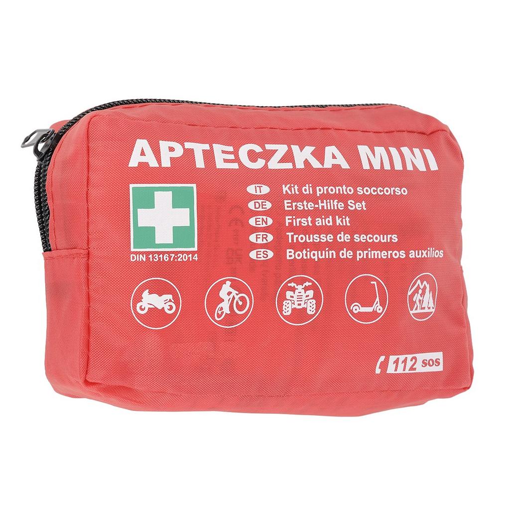Apteczka Mini DIN 13167 z ustnikiem, czerwona