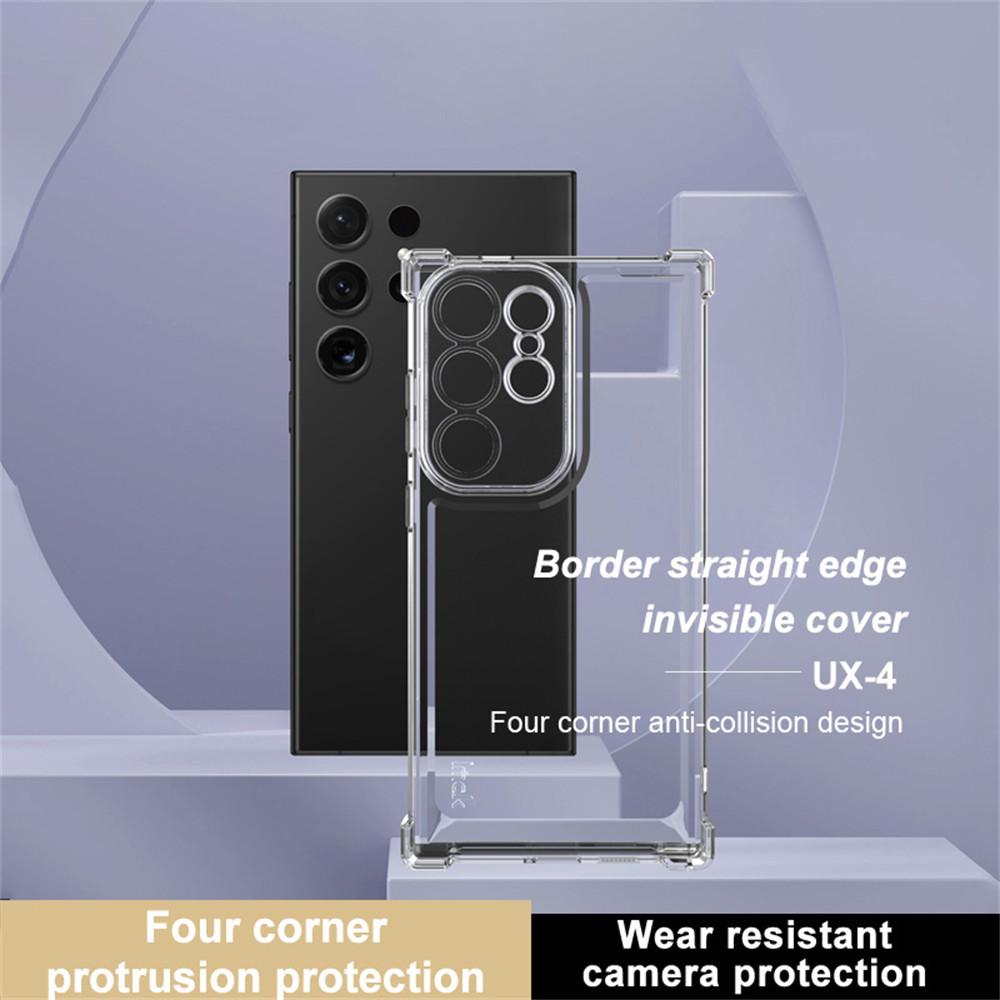 IMAK UX-4 Series for Samsung Galaxy S24 Ultra Case Straight Frame Four Corner Shockproof Clear TPU Cover