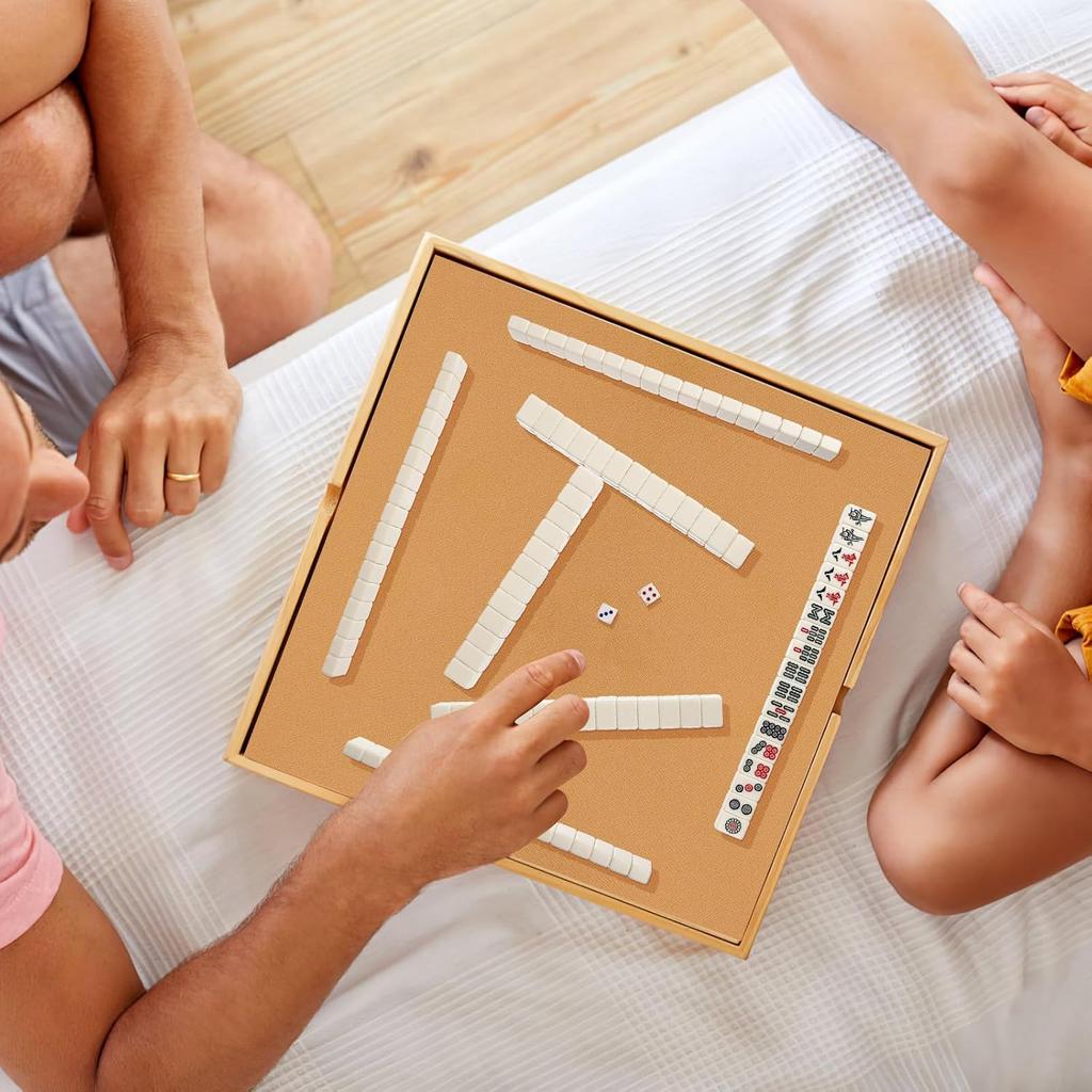 BESTOYARD Профессиональная китайская игра маджонг 144 меламиновые плитки 4/5 дюйма Дорожная настольная игра Классическая портативная -Джонг Семейная игра для досуга со столом