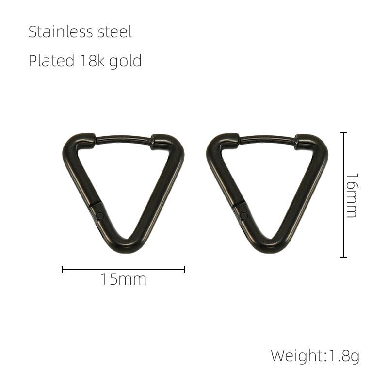Нержавеющая сталь новые треугольные серьги-клипсы женские нишевые универсальные геометрические серьги из титановой стали
