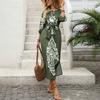 Women's Leisure Holiday Personality Vintage National Style Print Split Dress