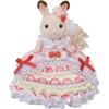 Sylvanian Families Счастливого дня рождения Флэр Клубничный торт Платье Кукла Игрушка для кукольного домика Возраст 3+