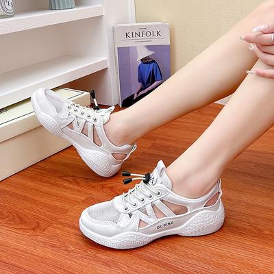 Сетчатая обувь женская маленькие белые туфли полые дышащие легкие на мягкой подошве сетчатые сандалии белые мятные мамбо нескользящие кроссовки