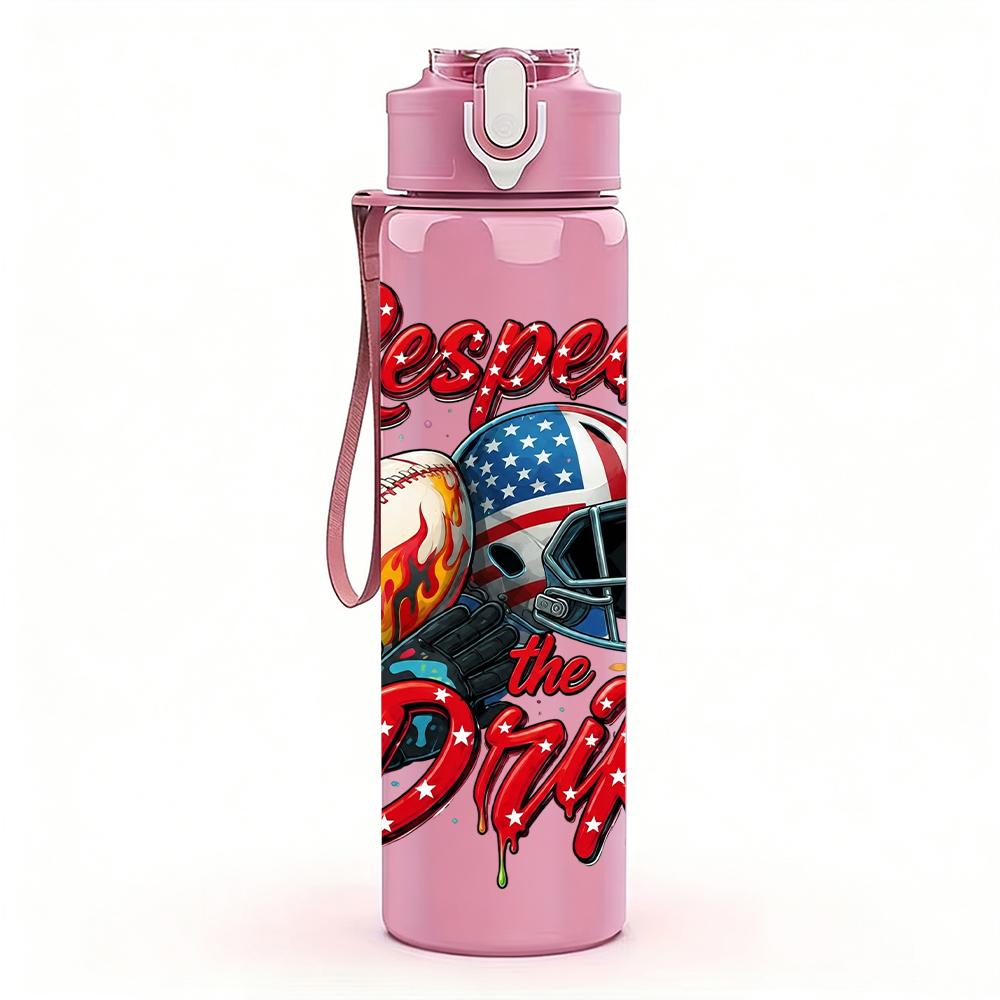1PC Respect Drip Helmet Sport Layout 750ml Color Plastic Water Bottle Leakproof Flip Straw Lid For Sports Office Home Use