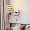Modern Crystal Wall Lamps Gold/Chrome Nordic Crystal Wall Light Decorative Living Room Bedroom K9 Crystal Lighting with Switch
