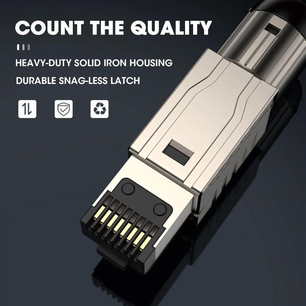 2000MHz RJ45 Cat8 Cat7 Cat6A Connectors 40G LAN Cable 22AWG - 24AWG RJ45 Metal Tool Crystal Head Panel Reusable