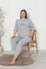 Женский стиль, пижамный комплект больших размеров, пижамный комплект большого размера, серый цвет