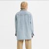 Levis Solid Color Distressed Straight Leg Long Sleeve Shirt Women Shirts Blue A3373-0013