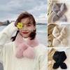 Winter Solid Color Furry Bib Warmth Faux Rabbit Fur Cross Scarf Womens Faux Fur Scarf Leaves Fakes Fur Collar Winter Accessories
