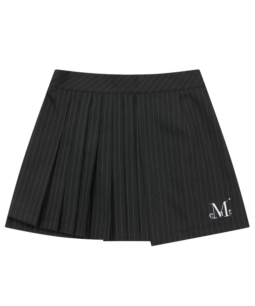 Mucent Flint Stripe Half Pleated Skirt