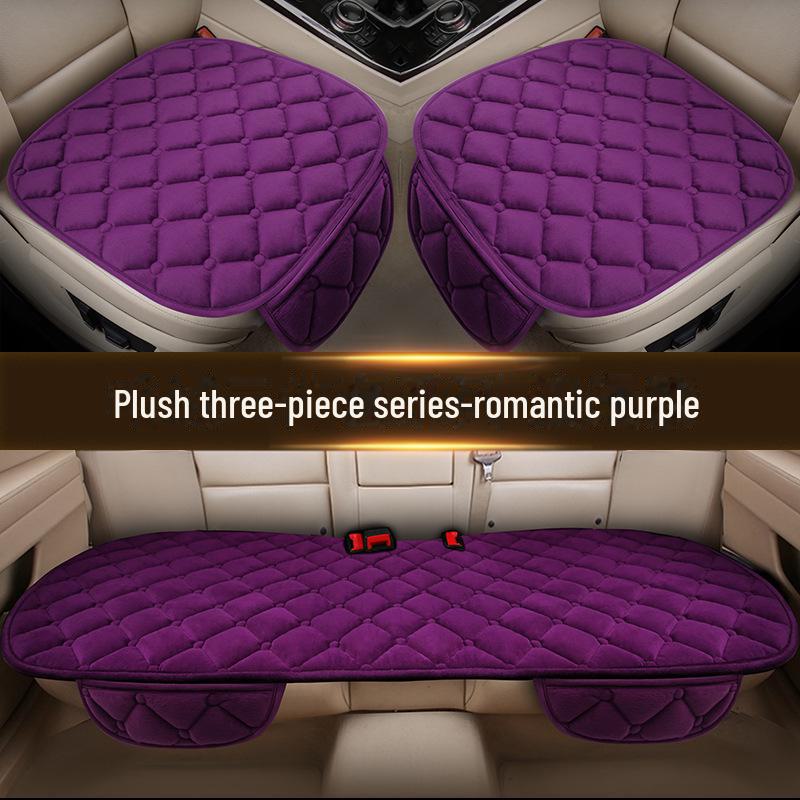 Уютный зимний комплект подушек для сидений автомобиля: Кристальный бархат, нескользящий, теплый и многослойный