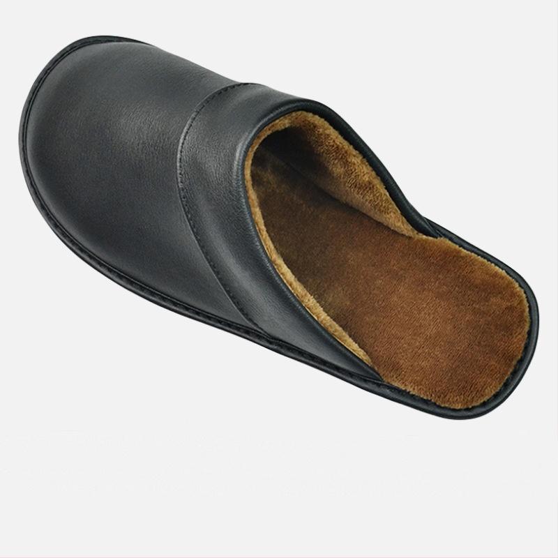 Зимние теплые роскошные домашние тапочки из коровьего спилка ручной работы для мужчин, мягкие, удобные, для спальни, для дома, на плоской подошве, для мужчин и женщин, теплые тапочки с подкладкой, обувь