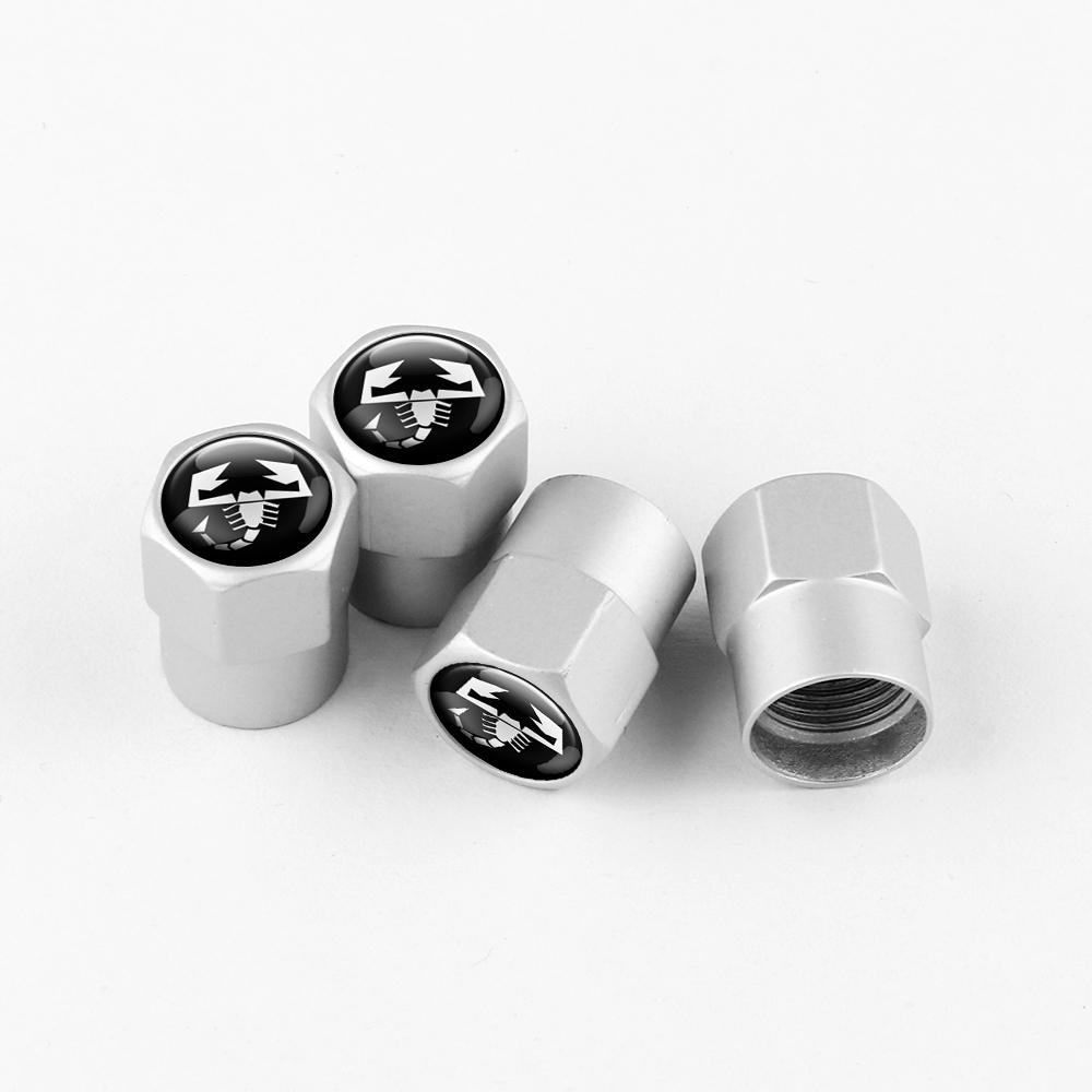 Car Styling 4Pcs Auto Tire Carbon Fiber Metal Valve Cap Badge Accessories For Fiat ABARTH 500 Fiorino 595 124 Ducato Cross Palio
