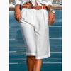 Women's Summer Knee-length Shorts Mid-rise Pockets Straight Wide Leg Shorts