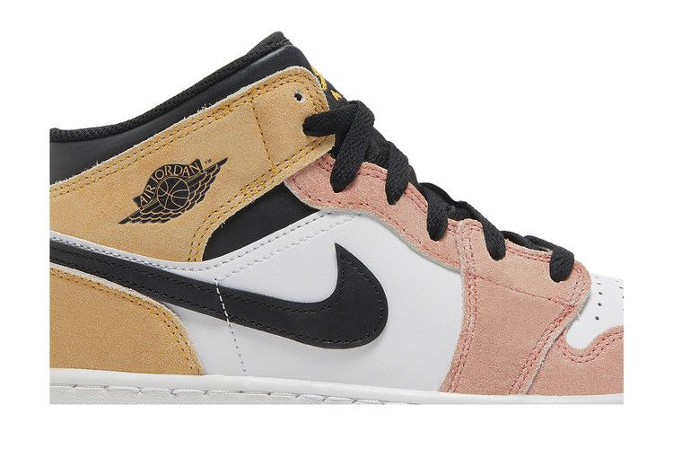 Детские кроссовки Nike Jordan 1 Mid SE Flight Club (GS) Магический Уголь/Белый/Черный/Солнечные Часы