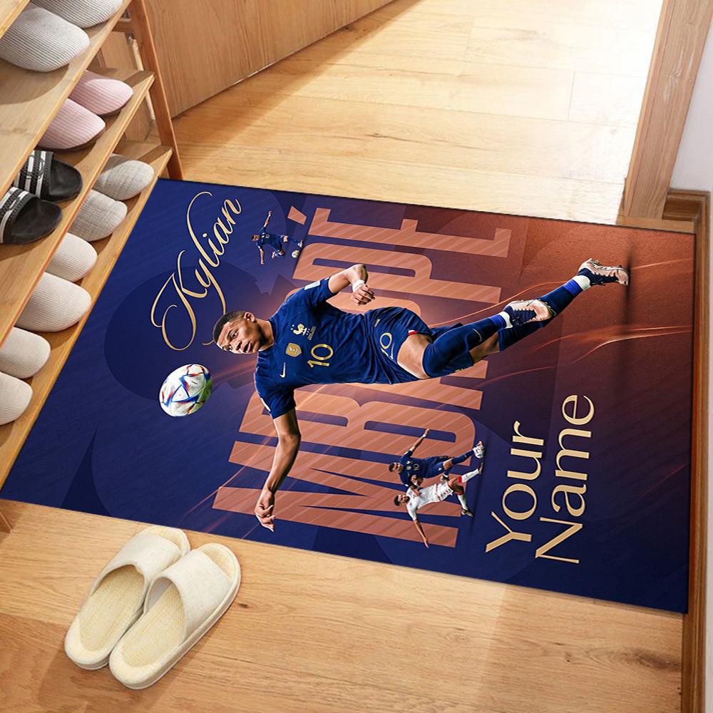 Mbappe Customize Text Carpet Design For Kitchen Outdoor Playrooms Dining Room Antislip Rug Office Home Decor Best For Christmas