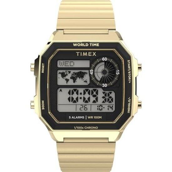 TIMEX Main Street Цифровые часы Кварцевые 100M Водонепроницаемые Акриловые Золотой циферблат TW5M69000 Мужские