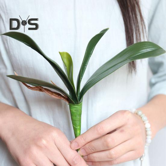 Прозрачная текстура, искусственное растение без полива, яркие поддельные листья орхидеи фаленопсис