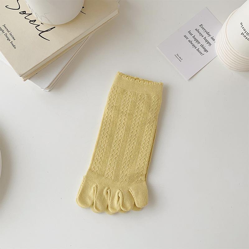 Однотонные хлопковые носки с пятью пальцами, серые, черные, средние, женские носки, осенне-зимние, теплые, дышащие, носки с пятью пальцами