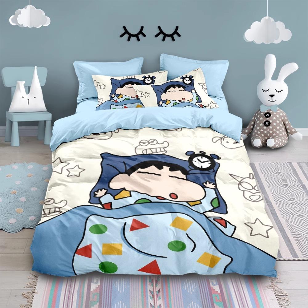 Мультяшный Кролик Шин-чан, Комплекты постельного белья из микрофибры, Детское постельное белье на молнии, Декор комнаты, Пододеяльник для подростков, взрослых