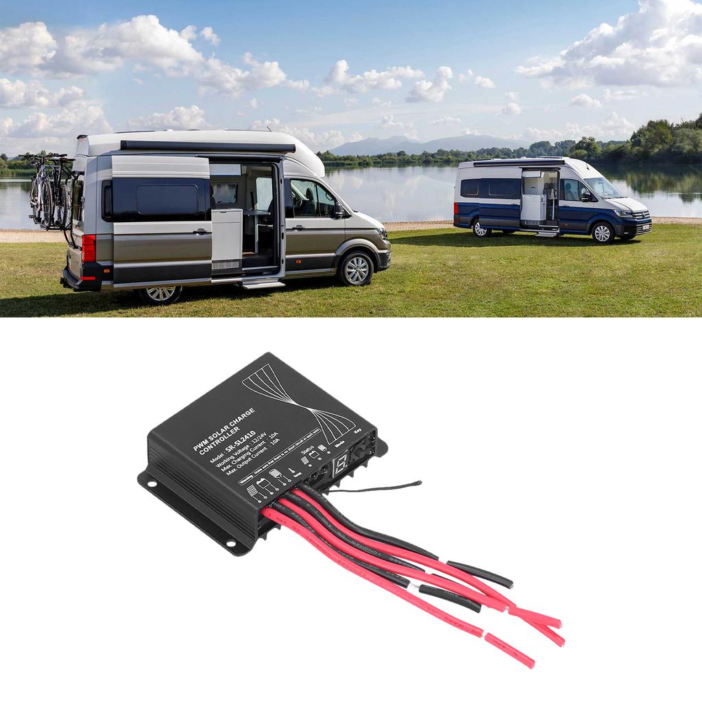 ШИМ Контроллер заряда солнечной батареи 10А Регулятор солнечной панели Водонепроницаемый Контроллер энергии для аксессуаров для автодома