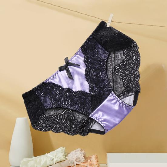 Stylish Lady Briefs Bowknot Decor Thin Protective