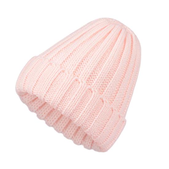 Women Winter Hat Solid Color Thick Warm Knit Hat Brimless Ribbed Breathable Hat with Good Elasticity Headwear